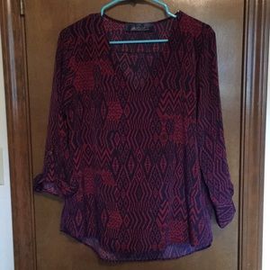 Geometric Print Blouse